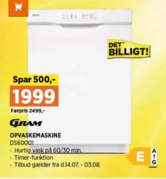 Power Gram opvaskemaskine tilbud