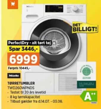 Power Miele tørretumbler tilbud