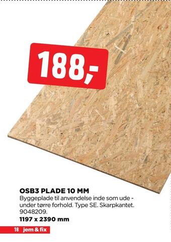jem & fix Osb3 plade 10 mm tilbud
