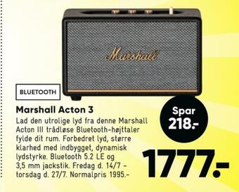 Bilka Marshall højttaler tilbud