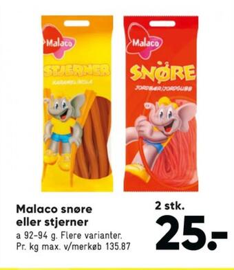 Bilka Malaco slikstjerner karamel tilbud