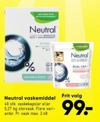 Bilka Neutral vaskemiddel-tabs tilbud