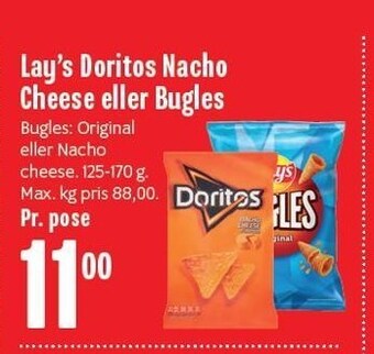 Min Købmand Lay's doritos nacho cheese eller bugles tilbud