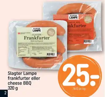 REMA 1000 Slagter lampe frankfurter tilbud