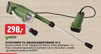 jem & fix Garden dykpumpe til regnvandstønde 12 v tilbud