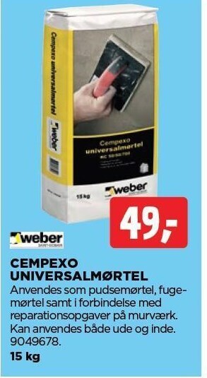 jem & fix Weber cempexo universalmørtel tilbud