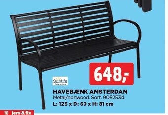 jem & fix Sunlife havebænk amsterdam tilbud