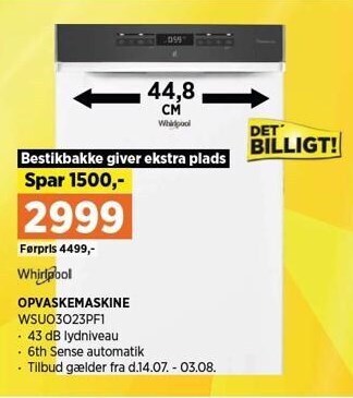 Power Whirlpool opvaskemaskine tilbud