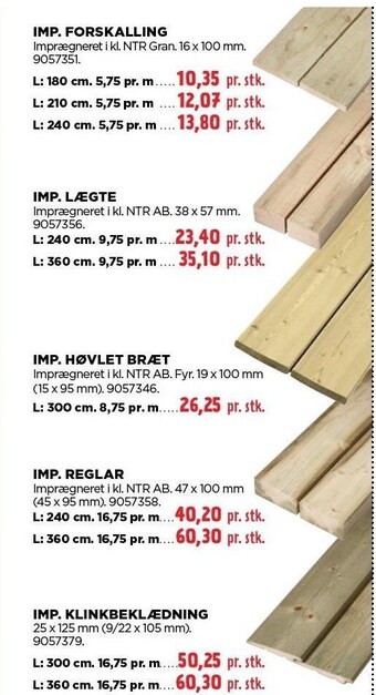 jem & fix Imp. forskalling, lægte, høvlet bræt, reglar eller klinkbeklædning tilbud