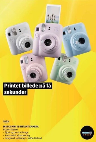 Power Instax mini 12 instant kamera tilbud