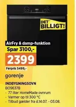 Power Gorenje indbygningsovn - bo9637b tilbud