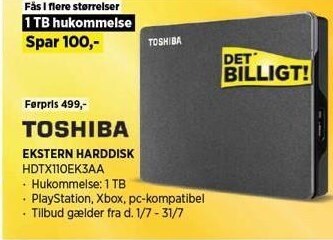 Power Toshiba ekstern harddisk tilbud
