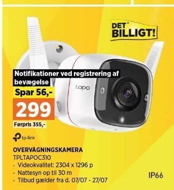 Power Tp-link overvågningskamera - tpltapoc310 tilbud