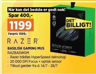 Power Razer basilisk gaming mus tilbud