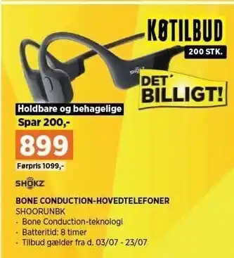 Power Shokz bone conduction-hovedtelefoner tilbud