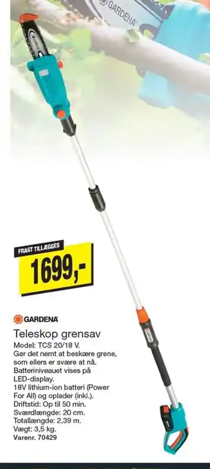Harald Nyborg GARDENA Teleskop grensav Model: TCS 20/18 V. tilbud