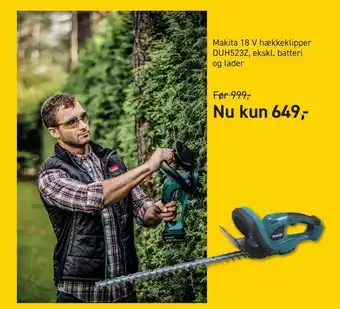 Johannes Fog Makita 18 v hækkeklipper duh523z tilbud