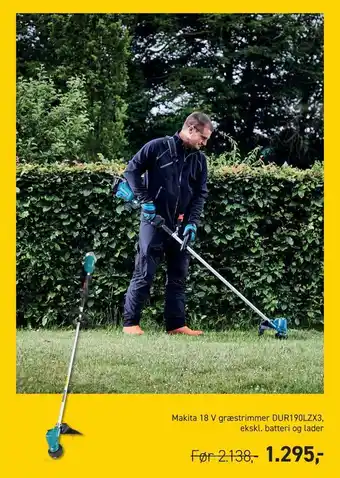 Johannes Fog Makita 18 v græstrimmer dur190lzx3 tilbud