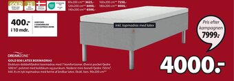 JYSK DREAMZONEⓇ GOLD B30 LATEX BOXMADRAS tilbud