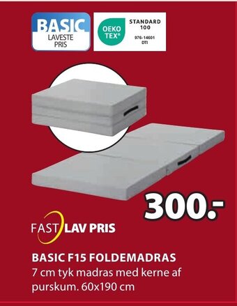 JYSK BASIC F15 FOLDEMADRAS tilbud