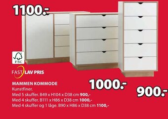 JYSK MAMMEN KOMMODE tilbud