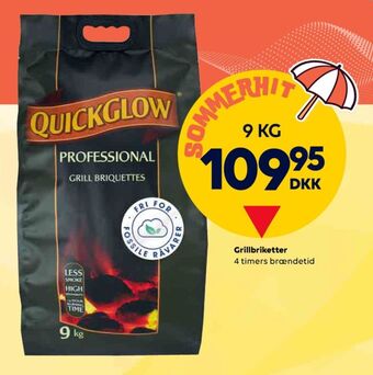 Quick glow grillbriketter