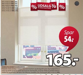 JYSK HVEN UP & DOWN PLISSÉGARDIN tilbud