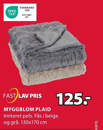 JYSK MYGGBLOM PLAID tilbud