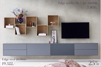 Edge reolhylde 5 stk.