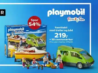 Familiebil med trailer og båd