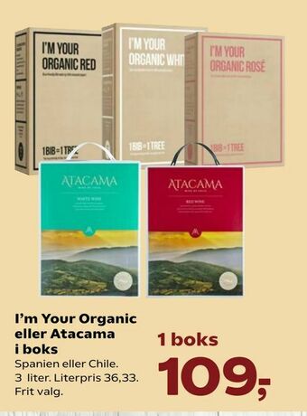 Kvickly I'm Your Organic eller Atacama i boks tilbud