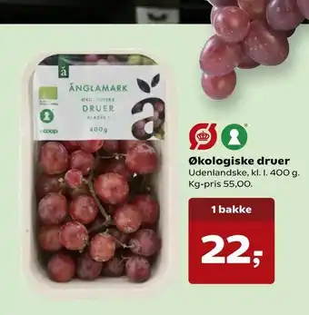 Kvickly Økologiske druer tilbud