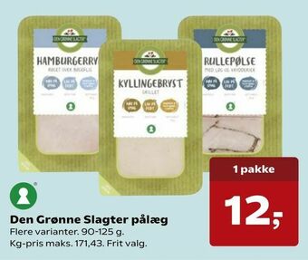 Kvickly Den Grønne Slagter pålæg tilbud