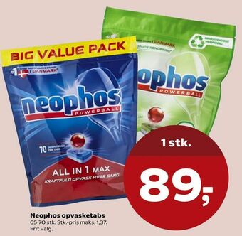 Kvickly Neophos opvasketabs tilbud