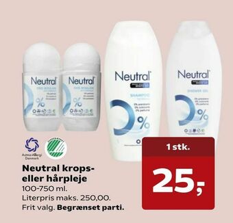 Kvickly Neutral krops eller hårpleje tilbud