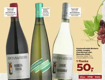 Kvickly Fontanafredda Barbera d'Alba, Langhe Chardonnay eller Moscato d'Asti tilbud