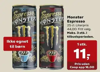 Kvickly Monster Espresso tilbud