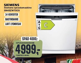 Skousen Siemens opvaskemaskine tilbud