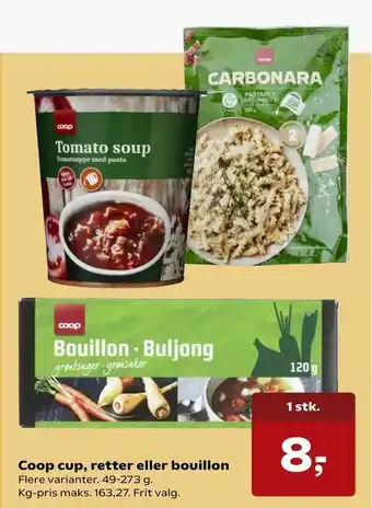 Kvickly Coop cup, retter eller bouillon tilbud