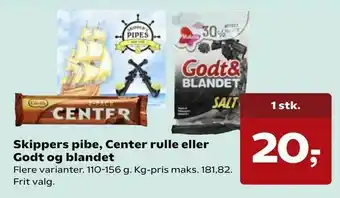 Skippers pibe, Center rulle eller Godt og blandet