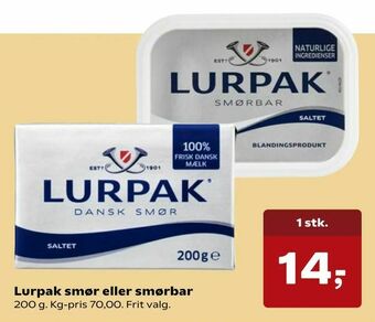 SuperBrugsen Lurpak smør eller smørbar tilbud