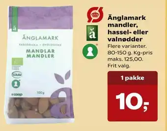 SuperBrugsen Änglamark mandler, hassel- eller valnødder tilbud