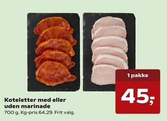 SuperBrugsen Koteletter med eller uden marinade tilbud
