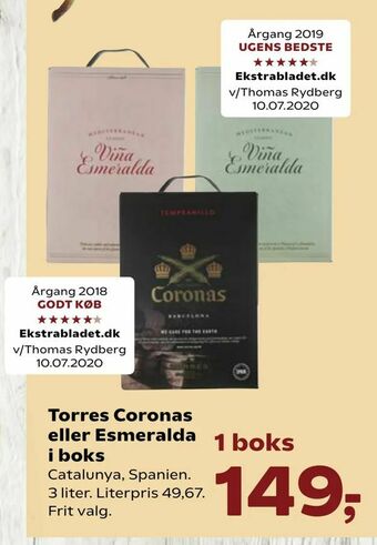 SuperBrugsen Torres Coronas eller Esmeralda i boks tilbud