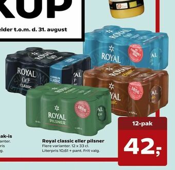SuperBrugsen Royal classic eller pilsner tilbud