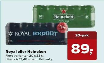 SuperBrugsen Royal eller Heineken tilbud