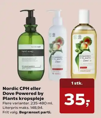 SuperBrugsen Nordic CPH eller Dove Powered by Plants kropspleje tilbud