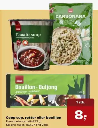 SuperBrugsen Coop cup, retter eller bouillon tilbud