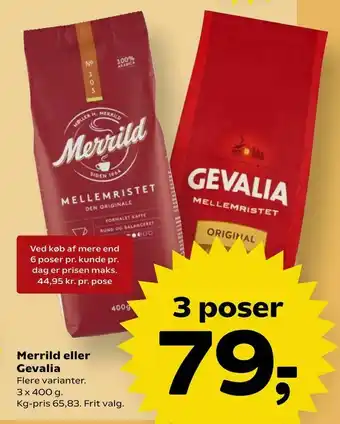 SuperBrugsen Merrild eller Gevalia tilbud