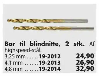 Biltema Bor til blindnitte, 2 stk tilbud
